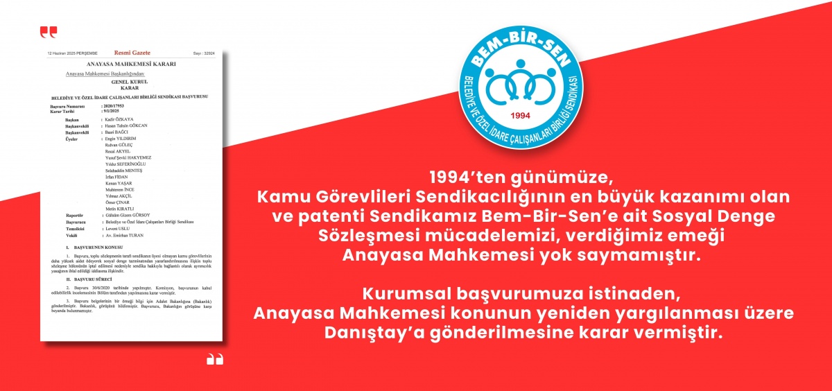 Kamu Görevlileri Sendikacılığı Tarihinde Milat Olabilecek Bir Karar