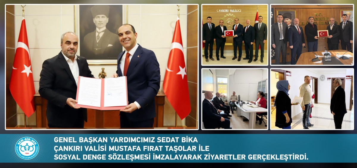 Genel Başkan Yardımcımız Sedat Bika, Çankırı Valisi Mustafa Fırat Taşolar ile İl Özel İdaresi Çalışanlarını Kapsayan Sosyal Denge Sözleşmesini İmzaladı. Hayırlı ve Bereketli Olsun
