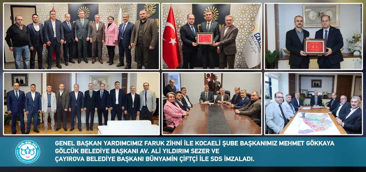 Genel Başkan Yardımcımız Faruk Zihni, Kocaeli Çayırova Belediyesi ve Gölcük Belediyesi ile Sosyal Denge Sözleşmesi İmzaladı. Hayırlı ve Bereketli Olsun