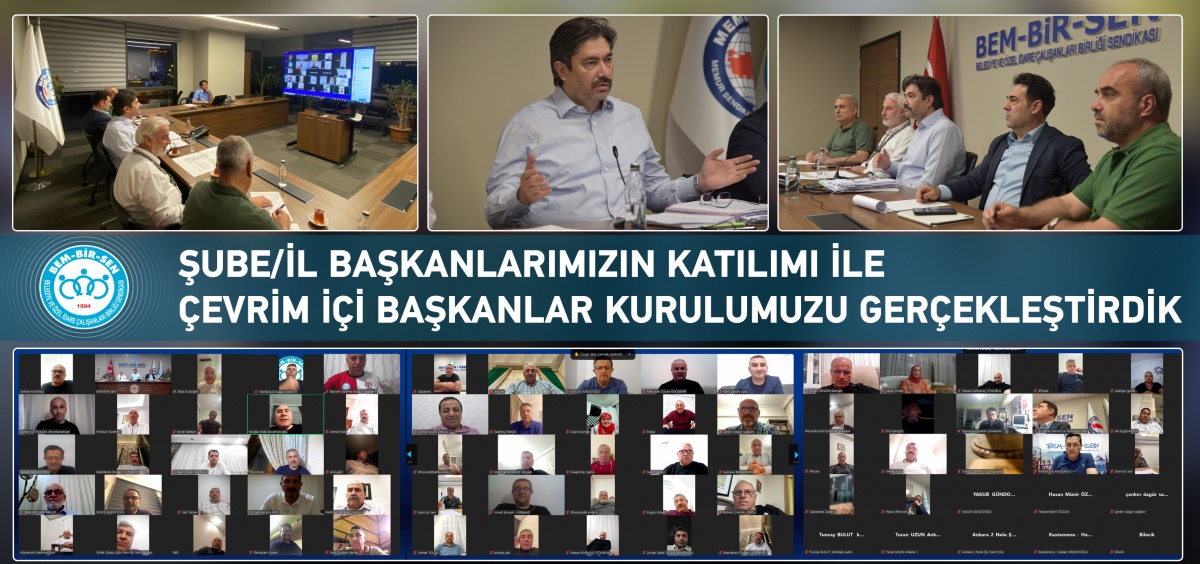 Şube / İl Başkanlarımız ve Komisyonlarımızın Katılımı İle Çevrim İçi Başkanlar Kurulu Toplantımızı Gerçekleştirdik.