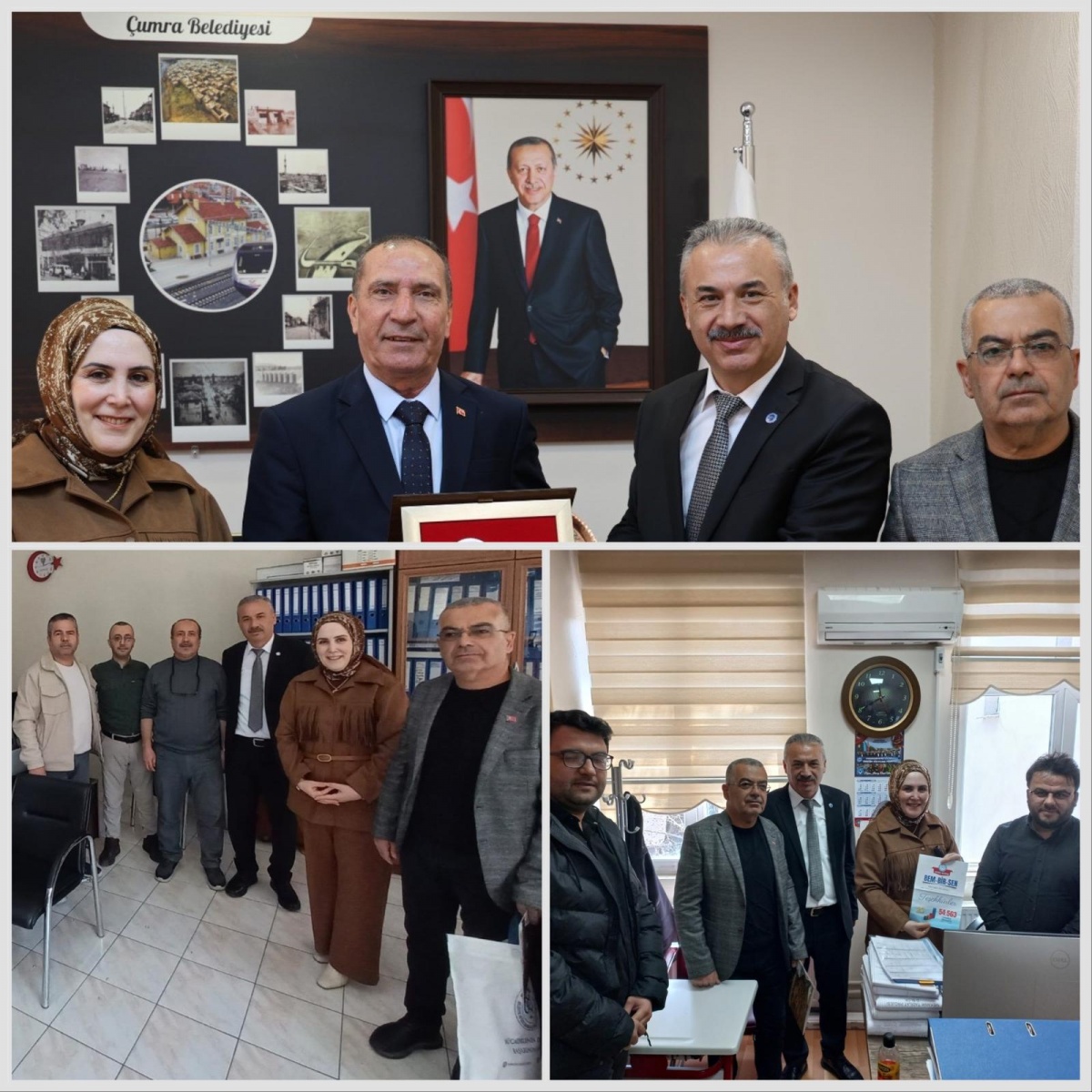 Konya Şube Başkanımız İrfan Mutlu, Çumra Belediye Başkanı Mehmet Aydın ve Memurlarımızı Ziyaret Etti